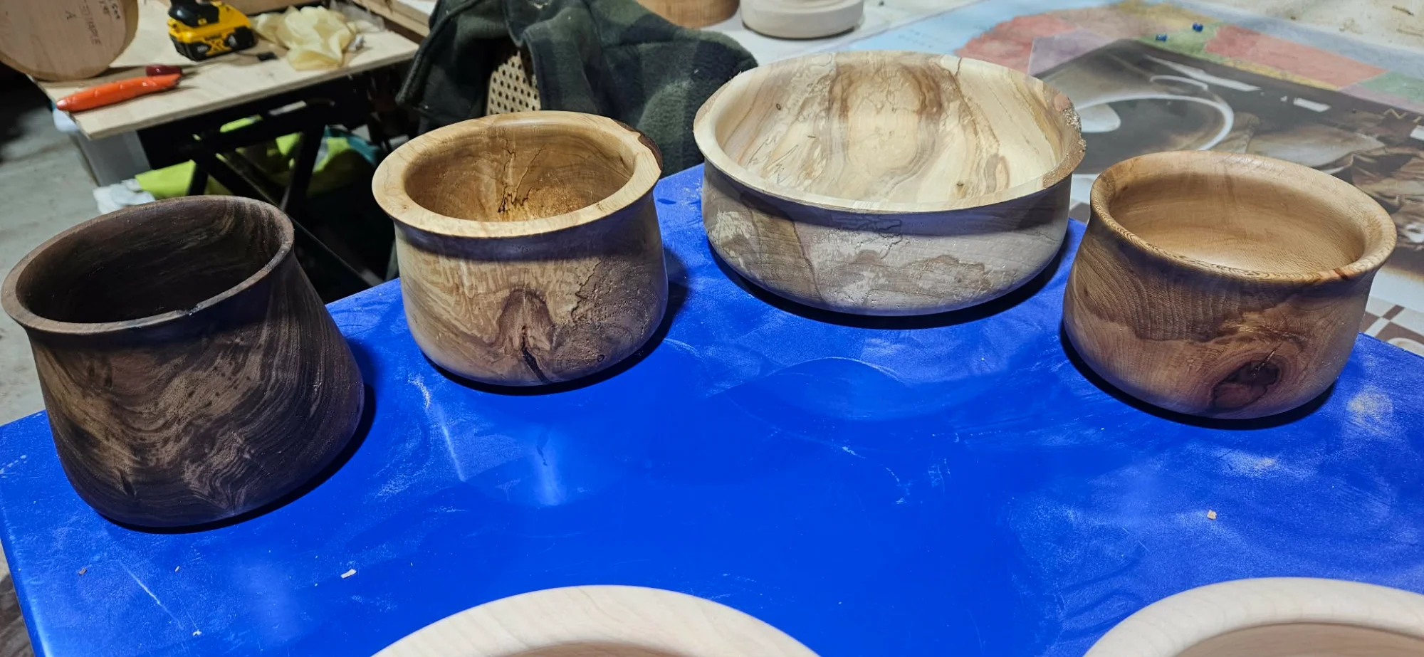 Collection of wooden bowls
